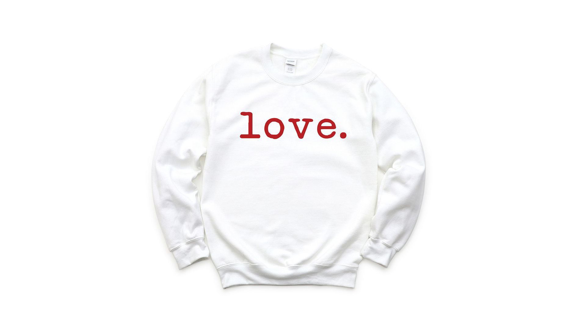 Simply Sage Market Women's Graphic Sweatshirt Love Typewriter - S - White