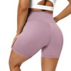 BLUEMING Womens Workout Shorts High Waisted Legging Ribbed Seamless Tummy Control Yoga Running Biker Shorts - 2 of 4