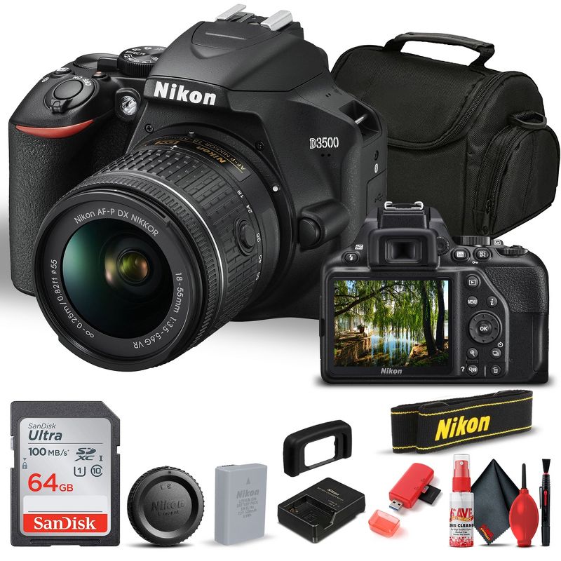 Nikon D3500 DSLR Camera with 18-55mm Lens (1590) Starter Bundle, 1 of 5