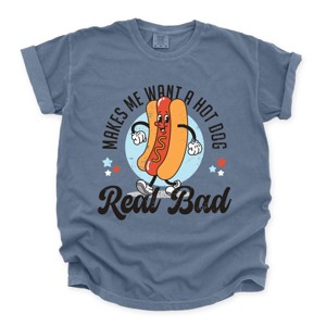 Simply Sage Market Me Wants A Hot Dog Real Bad Cartoon Garment Dyed Tee - 1 of 4