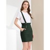 Allegra K Women's Button Decor High Waist Straight Braces Suspender Skirt - 2 of 4