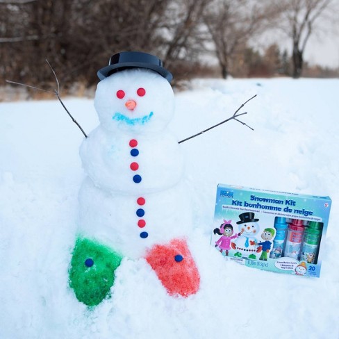 Blue Panda Build Your Own Snowman Making Kit For Kids With Bag, Hat, Scarf,  Nose, Pipe, Eyes, Buttons For Outdoor Winter Toys : Target