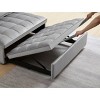 NicBex Convertible Sleeping Sofa Bed,Velvet 2 Seat Sofa with 2 Removable Back Pillow for Living Room,Apartment,Office,Gray - 3 of 3