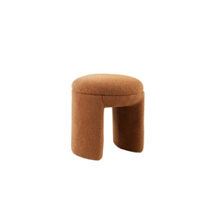 GlasFlength Accent Chairs Sofa Stool Footstool Vanity Stool Makeup Armless Chair Lazy Chair for Living Room, Brown, 18"*18"*19.5" - 1 of 4
