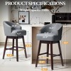Pellebant 2pc 30 Inch Counter Height Bar Stools Kitchen Island Chairs with Back Tall Barstools Comfortable Swivel Chair - 2 of 4