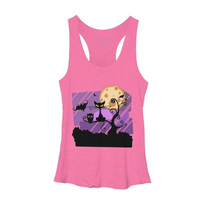 Women's Design By Humans Night Halloween moon By ChadiElHanchi Racerback Tank Top