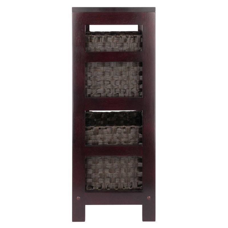29.21&#34; 3pc Leo Storage Shelf with Baskets Espresso/Chocolate - Winsome, 4 of 18