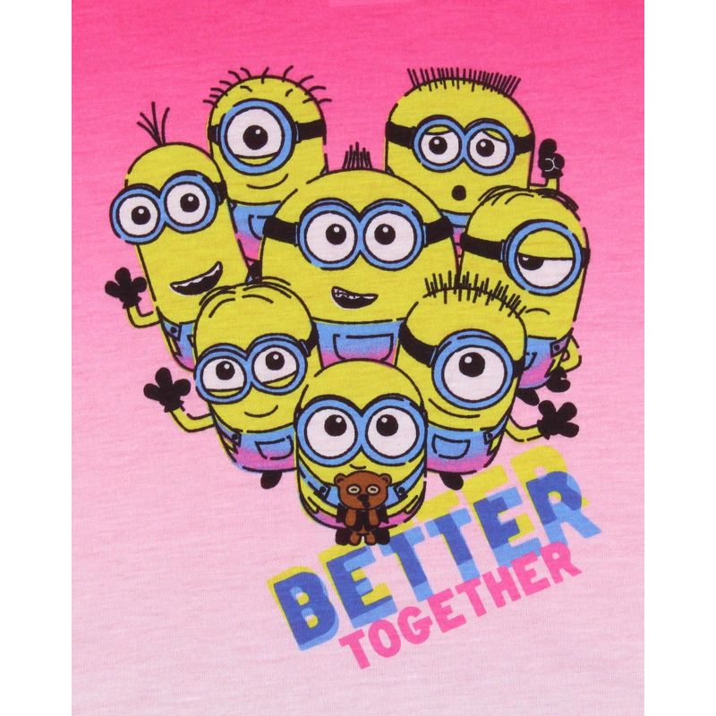 Despicable Me Girls' Movie Minions Better Together Pajama Set Shorts Pink, 3 of 8