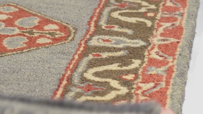 Heritage Blue and Charcoal Hand-Tufted Wool Runner Rug