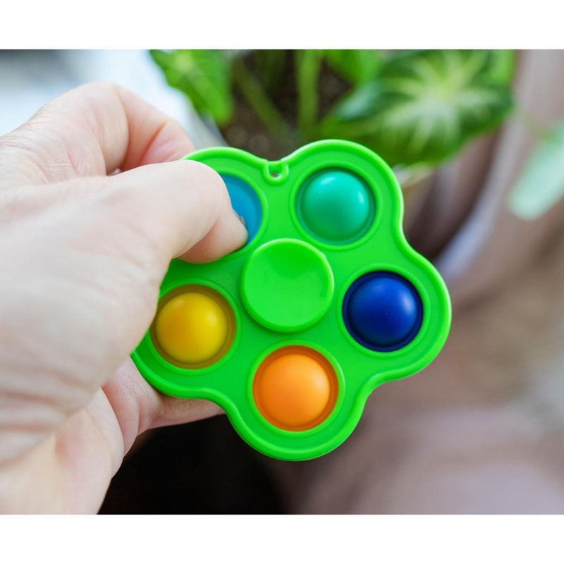 BOB Gift Pop Fidget Toy Spinner Green 5-Button Bubble Popping Game, 5 of 8