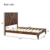 Mid-Century Modern Size Bed Frame With Headboard,Walnut Frame Bed,Solid Wood Bed Frame-Cuddlewood - 4 of 4