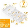 7-Piece Bamboo Drawer Organizer Set – Multi-Use Divider Bins for Kitchen, Bathroom, Office, and Makeup Storage, White - 2 of 4