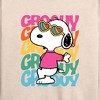 Women's - Peanuts - Groovy Stacked Lightweight French Terry Wide Neck Long Sleeve Shirt - 2 of 4