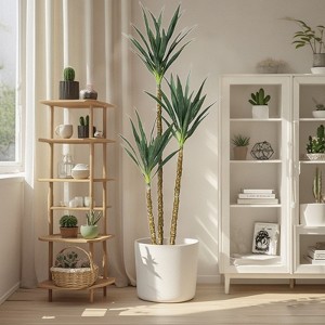 Nasitip 6FT Artificial Tree,Faux Agave Plant With 3 Trunks, Faux Plant In Pot With Lifelike Leaves Bark, for Home Office Decor - 1 of 4