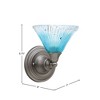 Toltec Lighting Any 1 - Light Sconce in  Brushed Nickel with 7" Teal Crystal Shade - 2 of 2