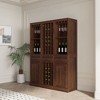 Modular Wine Bar Cabinet Ancona Modular With Storage Shelves With Hutch For Dining Room Showcase Crafts, Books, Wine, Wine Glasses - 3 of 4