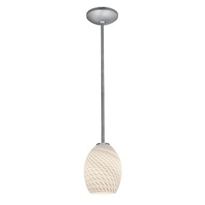 Access Lighting Brandy FireBird 1 - Light Pendant in  Brushed Steel - 1 of 1
