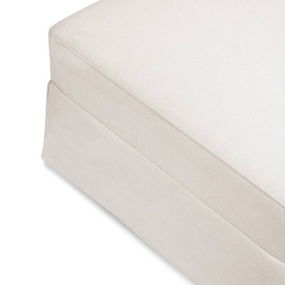 Cream Upholstered Gliding Ottoman with Skirt