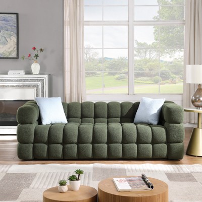 GlasFlength Marshmallow Sofa Couch ,3 seater, Green, 84.3"*35.83"*27.56"