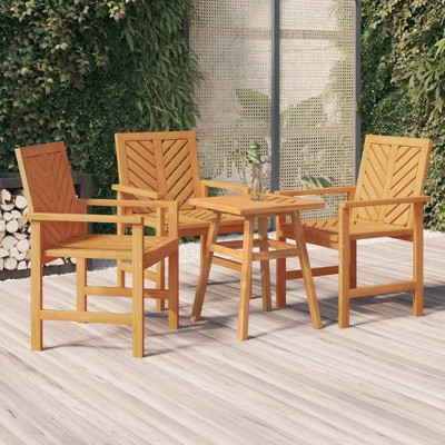 vidaXL Patio Dining Chairs 3 pcs Solid Wood Acacia