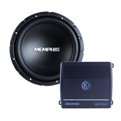 Memphis Audio SRX1244 12" Street Reference Dual 4-Ohm Subwoofer with SRX150.2 Street Reference Series 2-Channel Amplifier