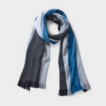 French Connection Women\'s Winter : Oblong Scarf In Cozy Two-toned Soft Target Blue And