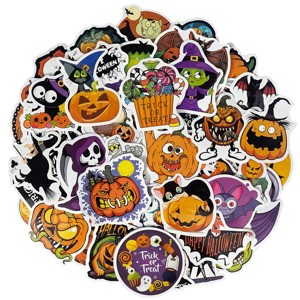 Wrapables Waterproof Vinyl Stickers for Water Bottles, Laptop, Phones, Skateboards, Decals for Teens, 100pcs, Trick or Treat - 1 of 4