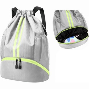 Drawstring Sports Backpack with Shoe and Wet Pockets, Water-Resistant Gym & Swim Bag for Men and Women - 1 of 4