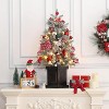 Decoration Tree,Pre-Lit Flocked Artificial Christmas Tree with Pine Cones, Artificial Xmas Tree w/ 386 Branch Tips , Antique Urn Base for Home - 3 of 4