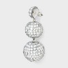 New Years Disco Ball Drop Earrings - Silver - 2 of 2