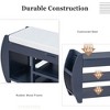 PAGED Modern Shoe Storage Bench with Lift-Top Hidden Compartment, Open Shelving Ottoman with Storage, Retro Shoe Bench with Cushion and Curved Side - 4 of 4