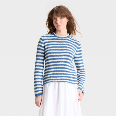 Women's Shrunken Crewneck Pullover Sweater - A New Day™