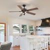 Airsurfer 52" Matte Black Ceiling Fan with 5 Reversible Dual-Color Wood Blades, Quiet DC Motor, and Remote Control for Indoor Use - 2 of 4