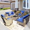 XIZZI 8PCS Furniture Set, Modular Sectional Sofa with Swivel Rocking Chairs and Side Table, Outside Coversation Set with Solar Coffee Table - 3 of 4