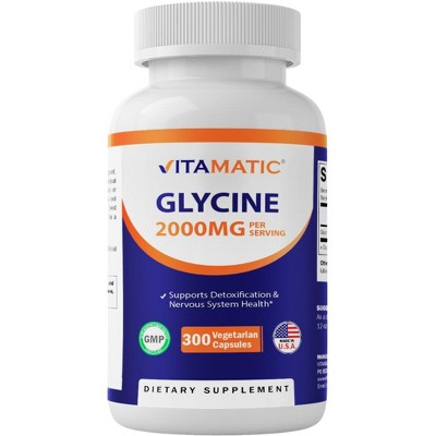Glycine Supplement 2000mg Per Serving - 300 Vegetarian Capsules