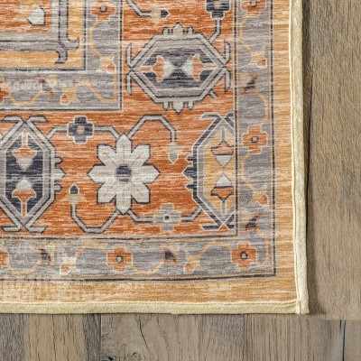 Transitional Easy-Care Beige Cotton Blend 8' x 10' Area Rug