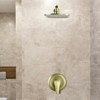 Cobbe Brushed Gold 9-Inch Round Rainfall Shower Faucet Single Handle Shower Faucet Accessory with 15.74-Inch Shower Arm and Valve - 3 of 4