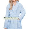 PAVILIA Women Plush Fleece Robe, Soft Textured Bathrobe, Lady Cozy Spa Long Robes, Fuzzy Satin Waffle Trim - 3 of 4