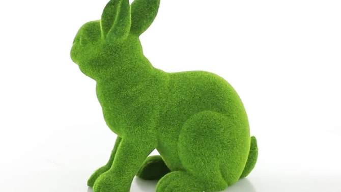 16&#34; x 8&#34; Country Cottage Magnesium Oxide Rabbit Garden Sculpture Green - Olivia &#38; May, 2 of 7, play video