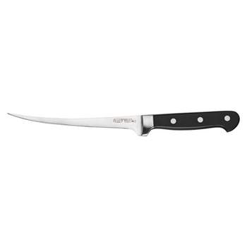 Fiskars Hard Edge 4.57 in. Stainless Steel Partial Tang Serrated Edge Small  Chef's Knife Polypropylene Handle, Single 1051749 - The Home Depot