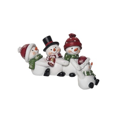 Transpac Resin 8.75 In. White Christmas Snowman Shelf Sitter Friends ...