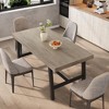 Industrial Dining Table for 4-6 People, 63" Long Wooden Kitchen Table with Sturdy Metal Frame & Natural Wood Finish - Seats 4 Rectangular - 3 of 4