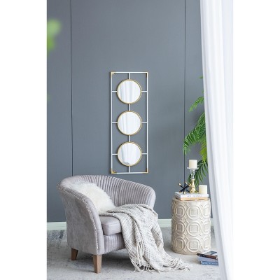 NicBex Wall Mirror 3 Mirror Piece with Rectangular Frame, Wall Mounted Mirror for Bedroom Living Room Entryway