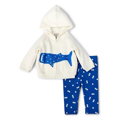 Baby Whale Print Hoodie & Bottom Set - Christian Robinson x Target Cream/Blue Newborn