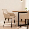 Beige dining chair 2-piece set, modern padded kitchen chairs with backrest and wide seat, - 2 of 4
