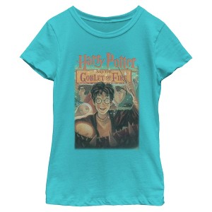 Girls Harry Potter and the Philosopher's Stone Goblet Of Fire Cover T Shirt - 1 of 4