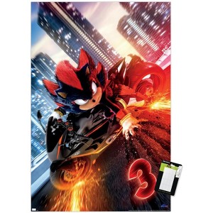 Trends International Sonic The Hedgehog 3 - Shadow Motorcycle One Sheet Unframed Wall Poster Prints - 1 of 4