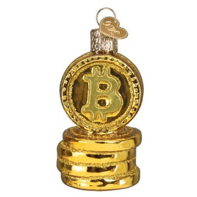 Old World Christmas 3.0 Inch Bitcoin Crytocurrency Ornament Tree Ornaments