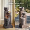 Teamson Home 28" Metal Fiberglass and Polyresin 3-Tier Cascading Fountain with Bowls Warm Gray - 4 of 4