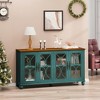 KIGFTSOD Elegant European Antique Style 4-Door Cabinet with Tempered Glass Doors, for Dining Room,Living Room, Hallway - 2 of 4